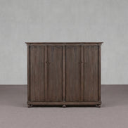 Aged Grey Real Antique Elm Two-Door Natural Wood Cabinet