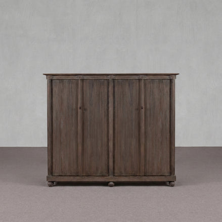 Aged Grey Real Antique Elm Two-Door Natural Wood Cabinet