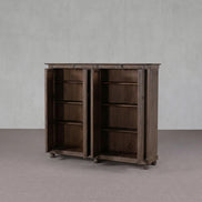 Aged Grey Real Antique Elm Two-Door Natural Wood Cabinet