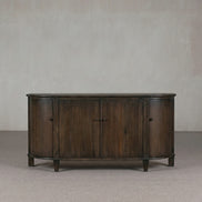 Shibui Dark Burl Wood Real Antique Curved Sideboard
