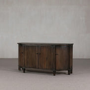Shibui Dark Burl Wood Real Antique Curved Sideboard