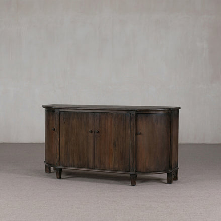 Shibui Dark Burl Wood Real Antique Curved Sideboard