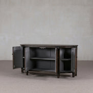 Shibui Dark Burl Wood Real Antique Curved Sideboard