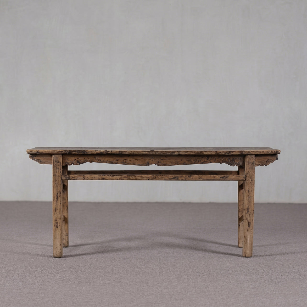 Colonial Real Antique Aged Wood Console Table
