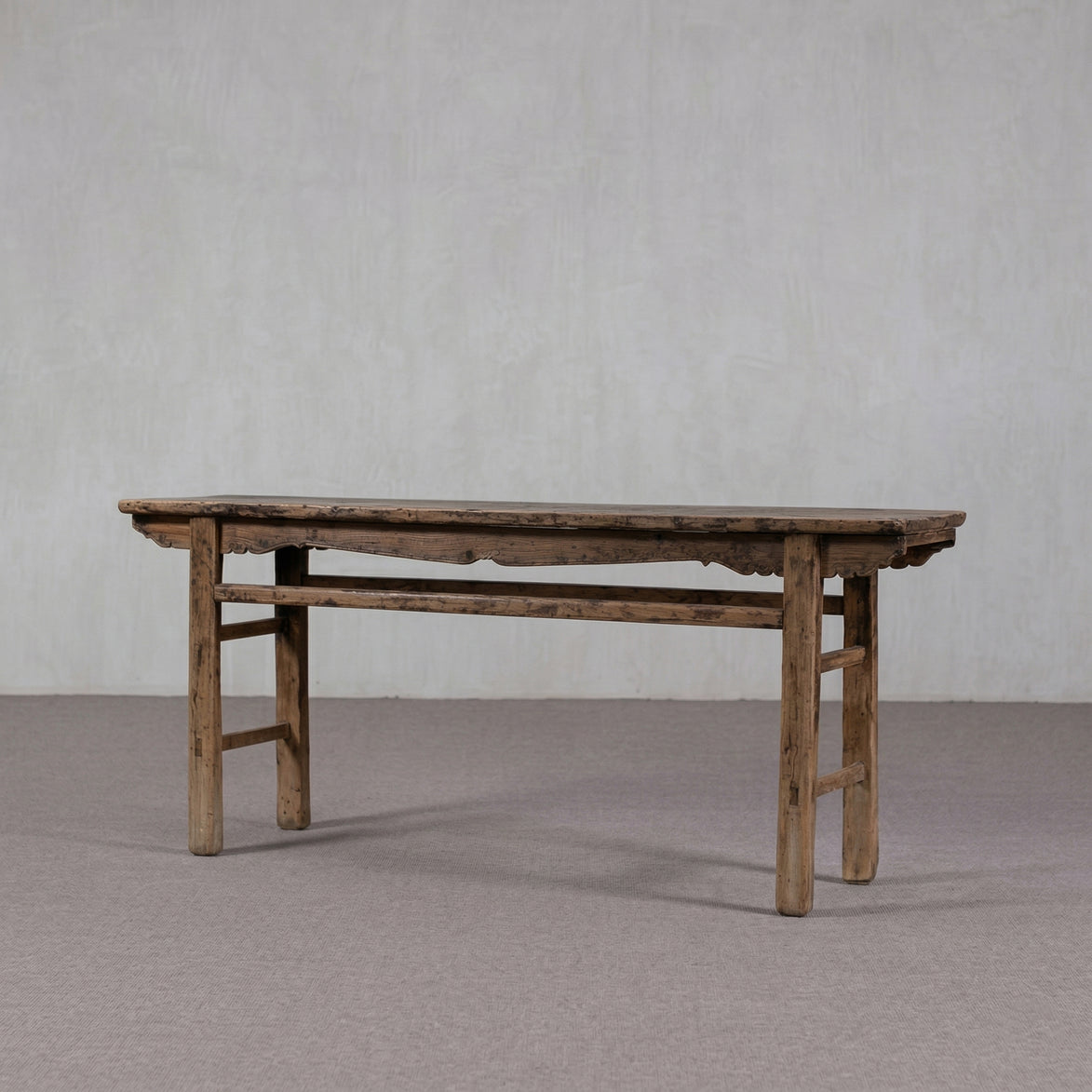 Colonial Real Antique Aged Wood Console Table