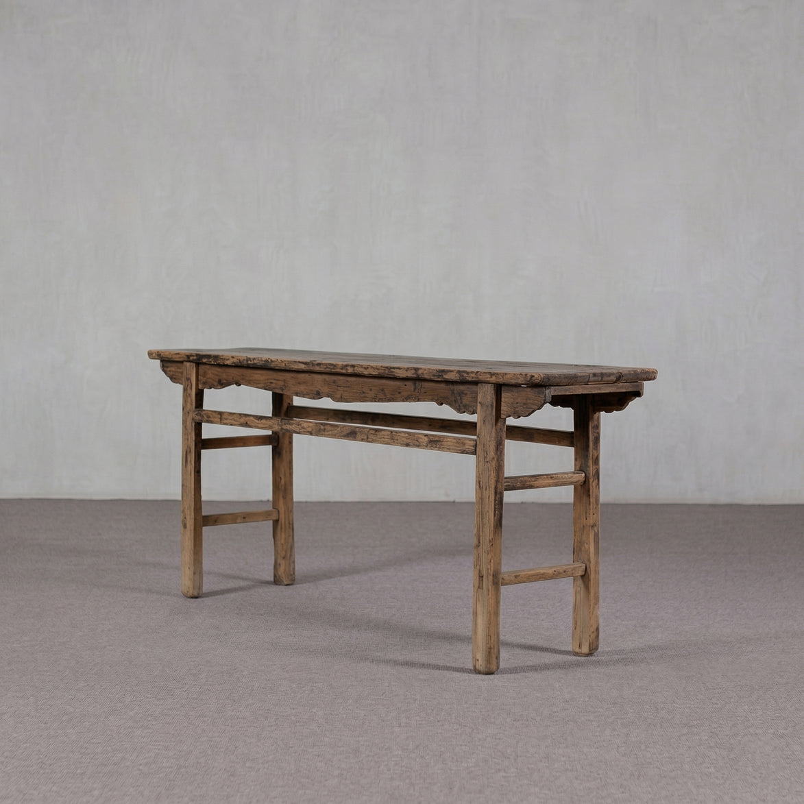 Colonial Real Antique Aged Wood Console Table