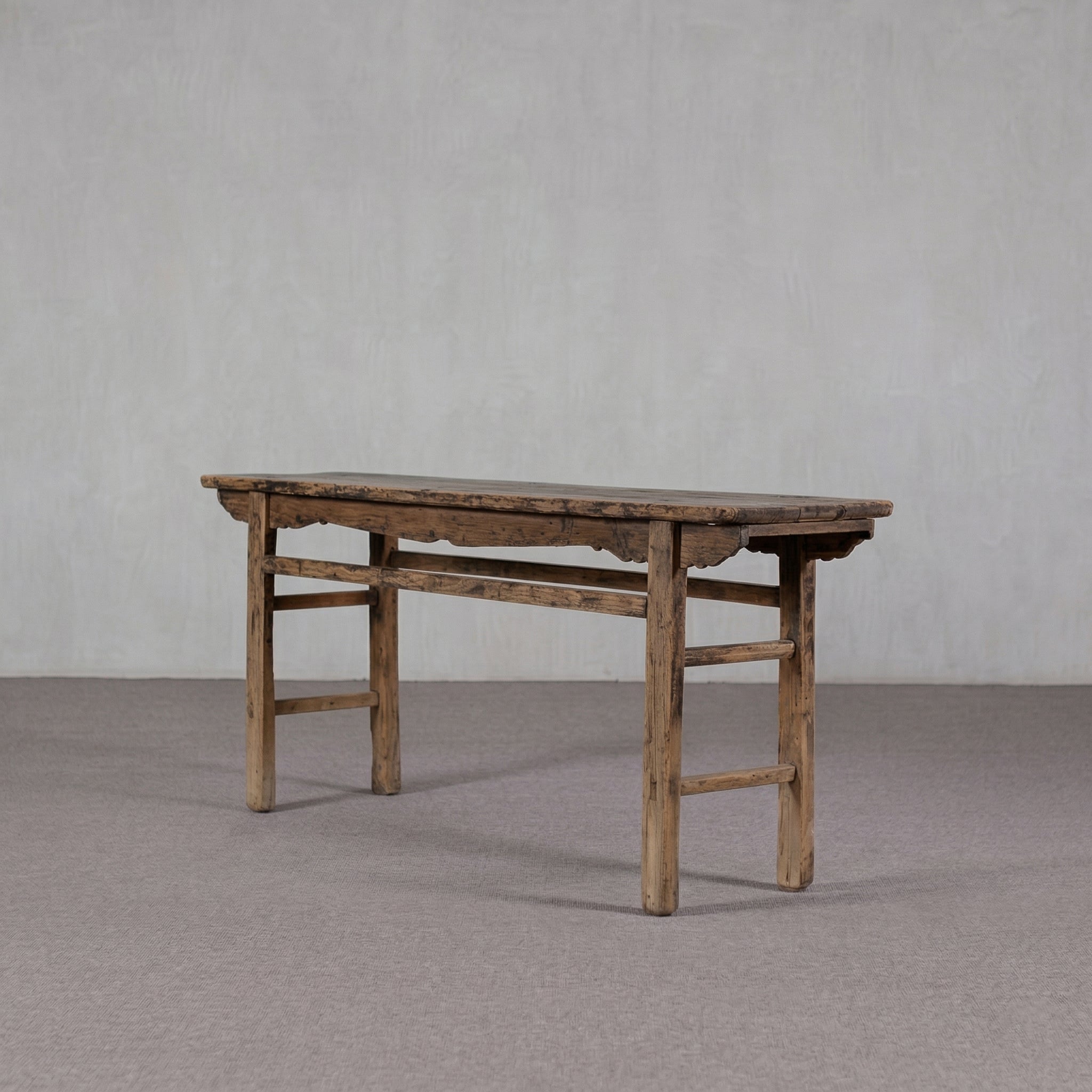 Colonial Real Antique Aged Wood Console Table