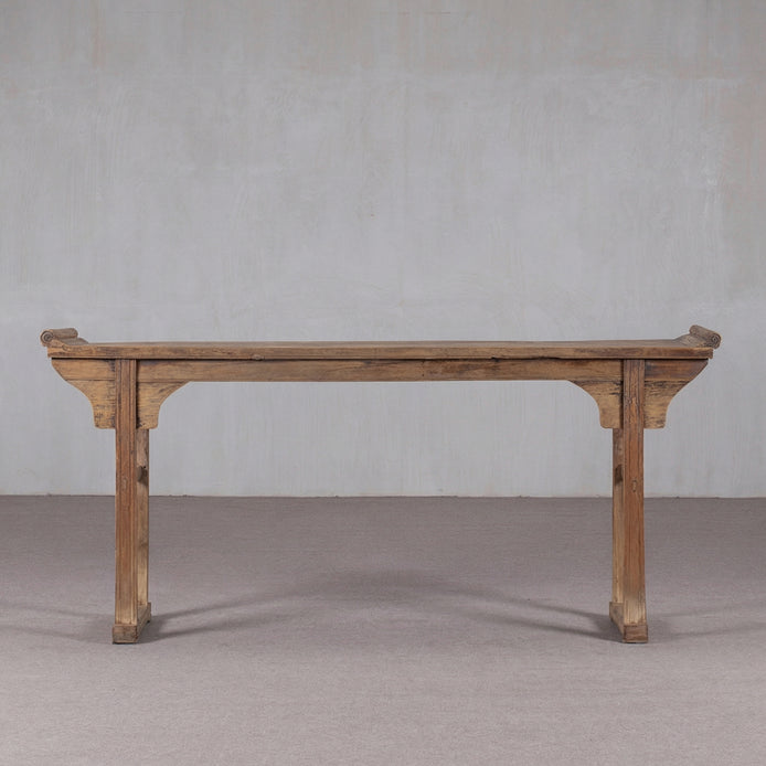 Zen Real Antique Aged Wood Hall Console Table