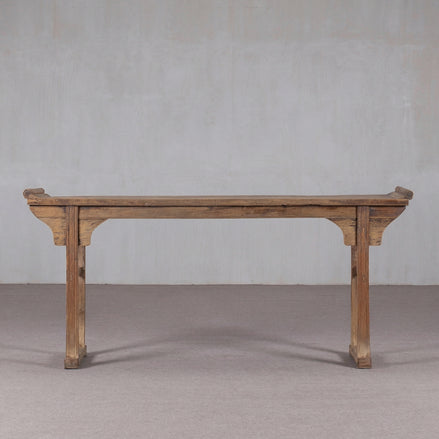 Zen Real Antique Aged Wood Hall Console Table