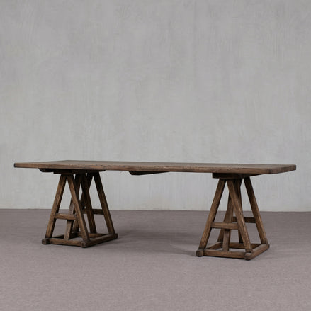 Colonial Real Antique Double A-Frame Long Dining Table