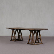 Colonial Real Antique Double A-Frame Long Dining Table