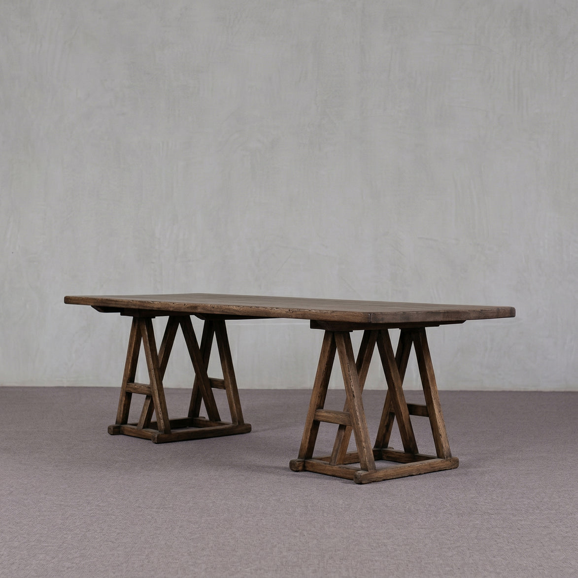 Colonial Real Antique Double A-Frame Long Dining Table