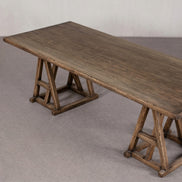 Colonial Real Antique Double A-Frame Long Dining Table