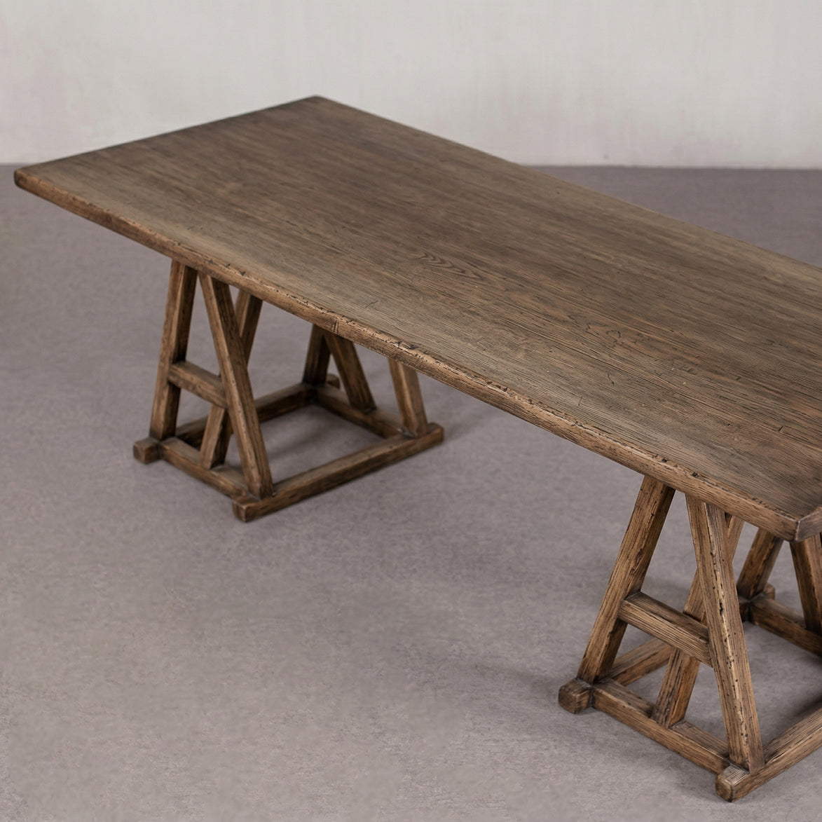Colonial Real Antique Double A-Frame Long Dining Table