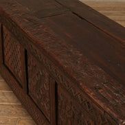 Shibui Dark Wood Geometric Carved Long TV unit