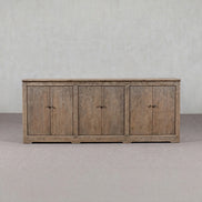 Old World Grey Patina Elm Storage Credenza Sideboard