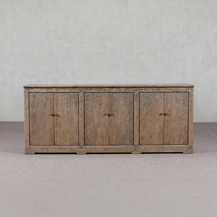 Old World Grey Patina Elm Storage Credenza Sideboard