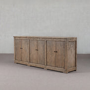 Old World Grey Patina Elm Storage Credenza Sideboard