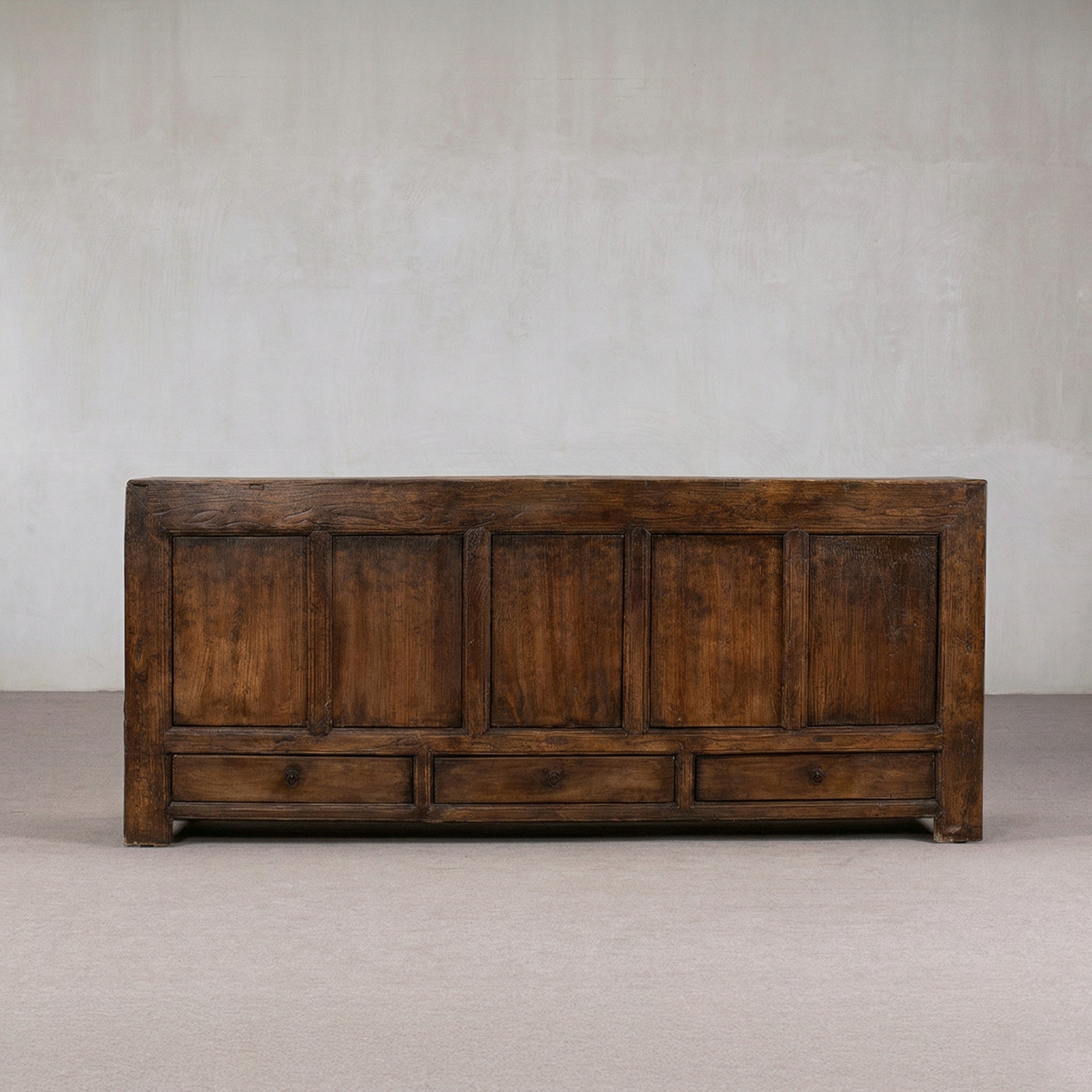Estate Dark Stain Freestanding Real Antique Sideboard