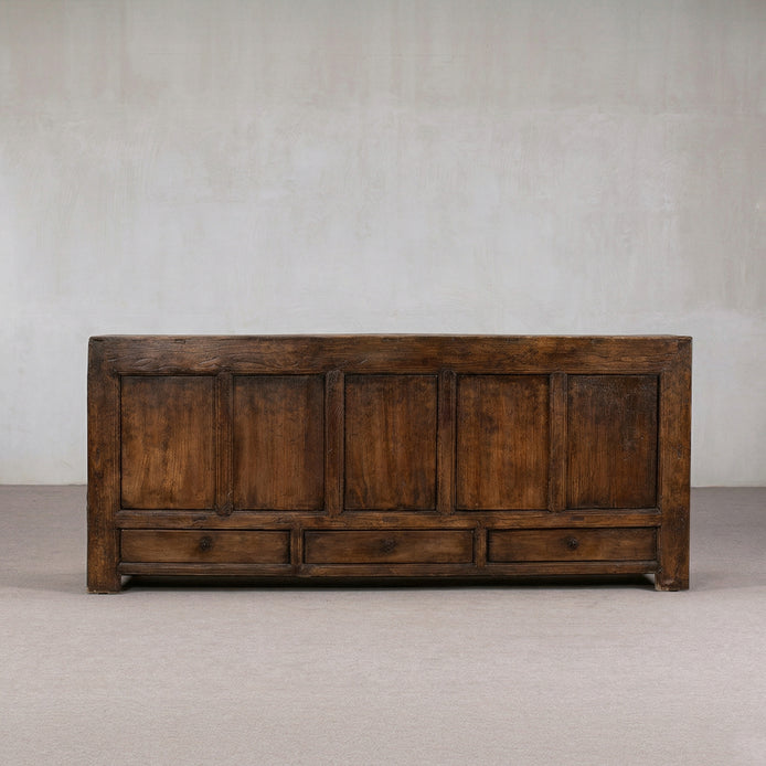 Estate Dark Stain Freestanding Real Antique Sideboard