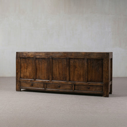 Estate Dark Stain Freestanding Real Antique Sideboard