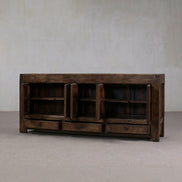 Estate Dark Stain Freestanding Real Antique Sideboard