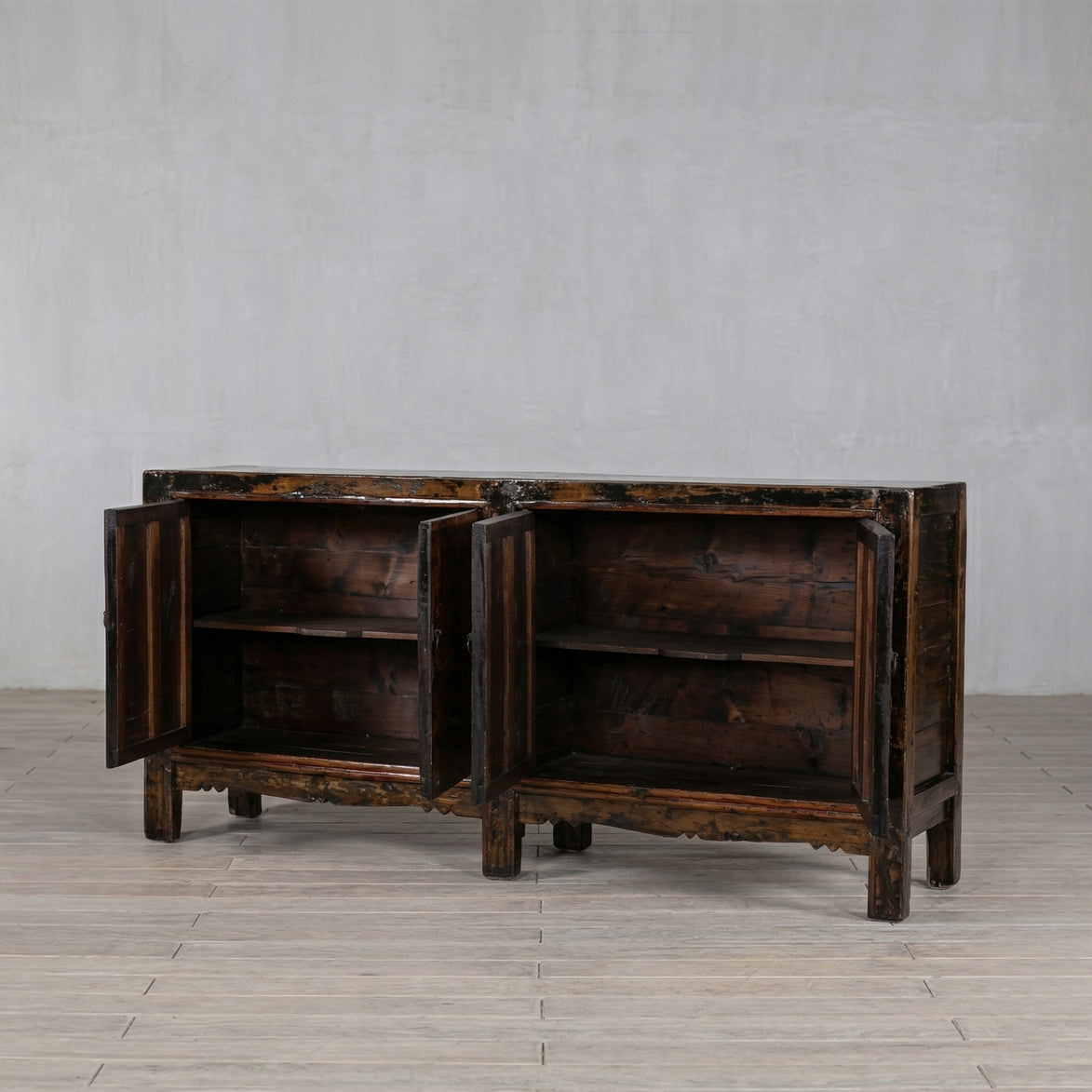 Provence Rustic Elm Long Media Antique Sideboard