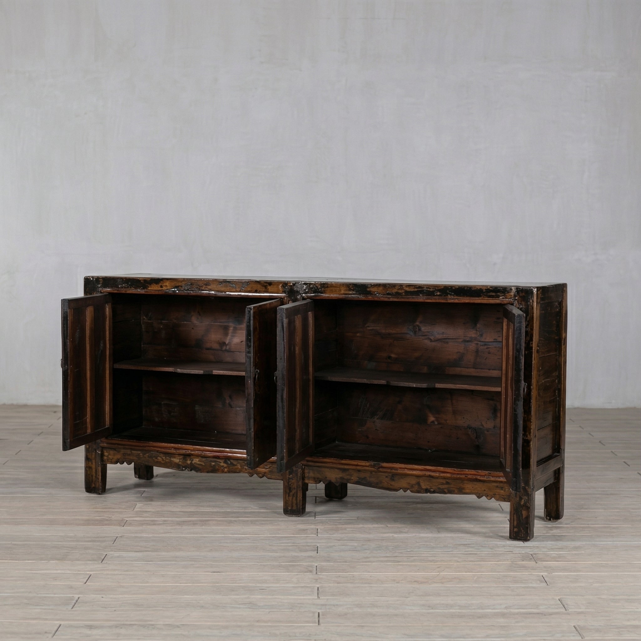 Provence Rustic Elm Long Media Antique Sideboard