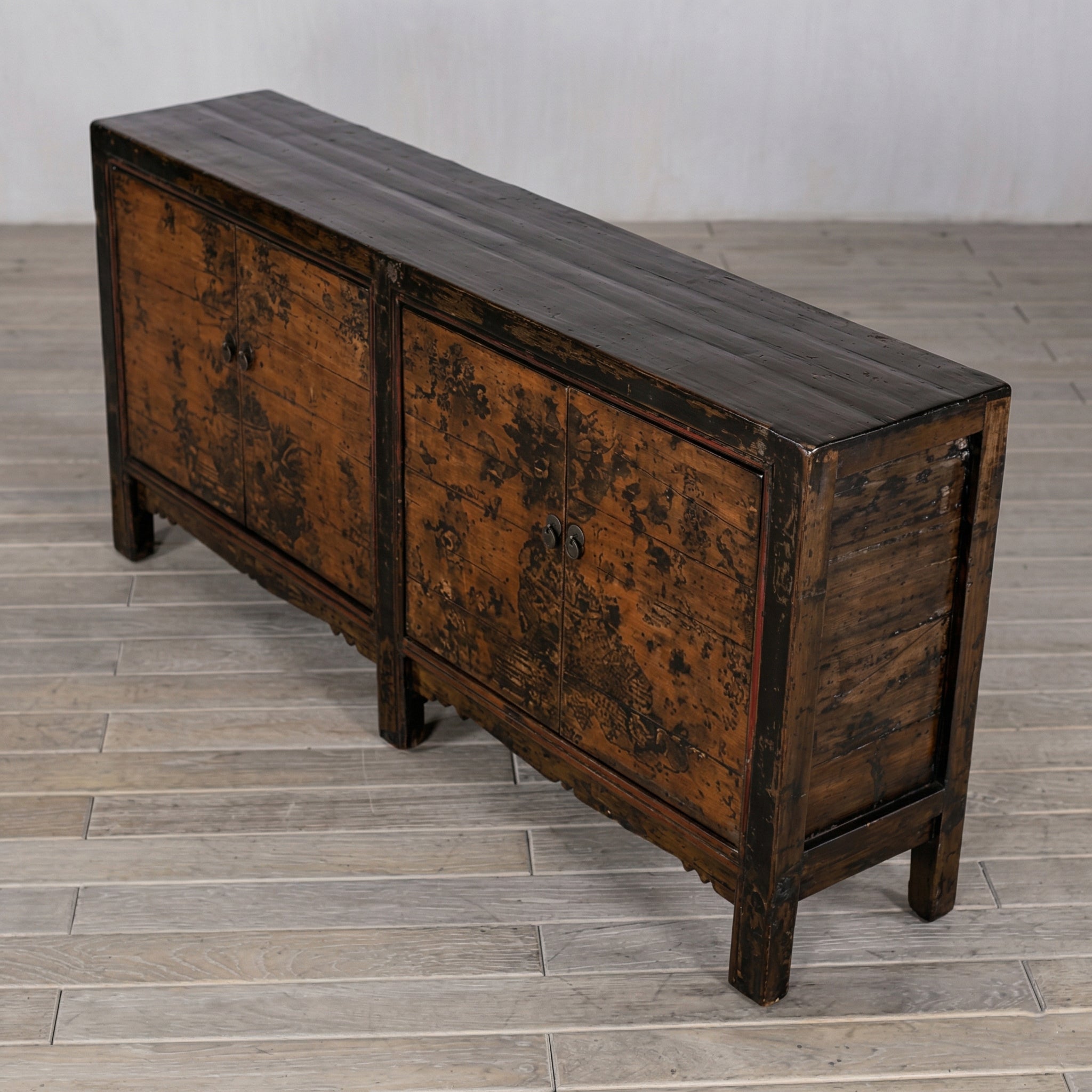 Provence Rustic Elm Long Media Antique Sideboard