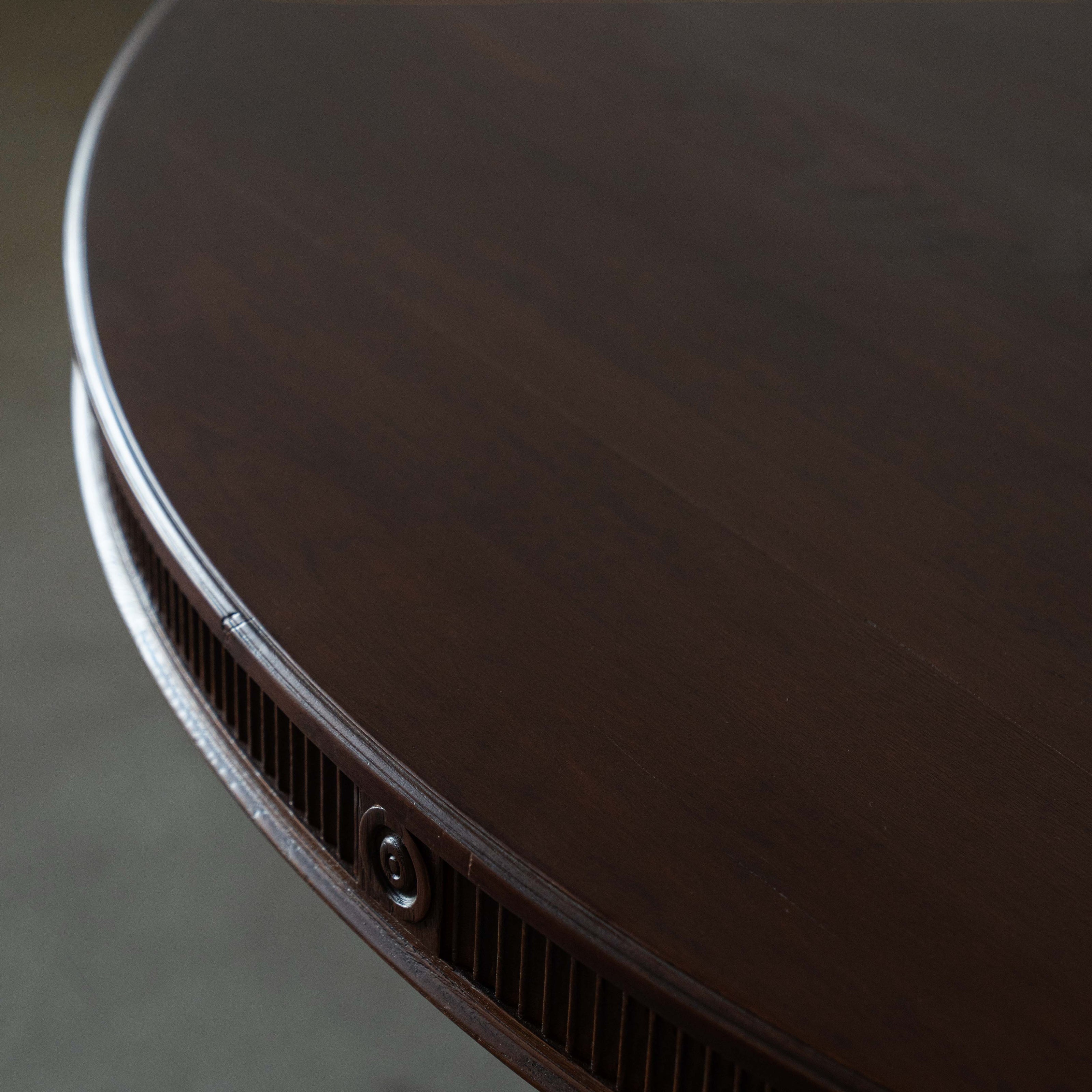 Colonial Teak Real Antique Round Four-Pillar Dining Table